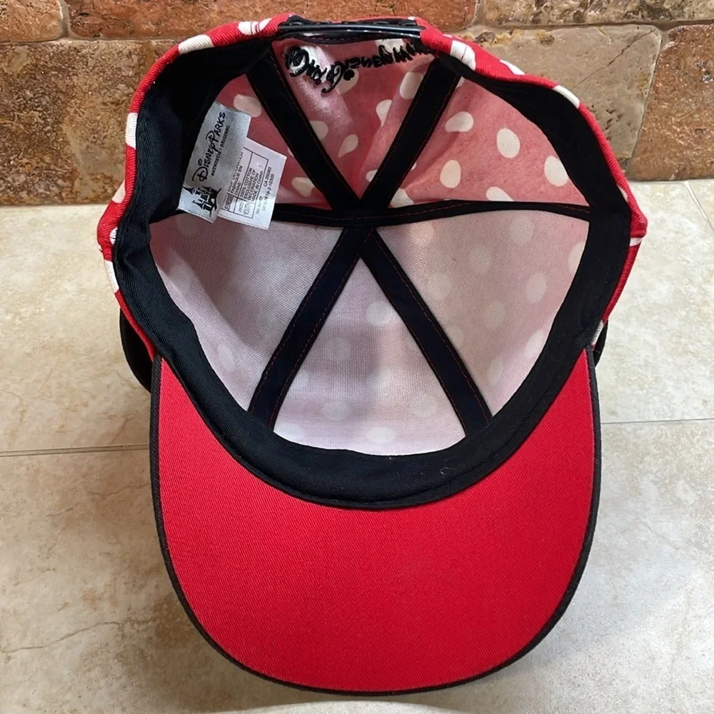Disney Parks Hat Minnie Mouse Girls Ears Bow Red Black Size Youth Walt World